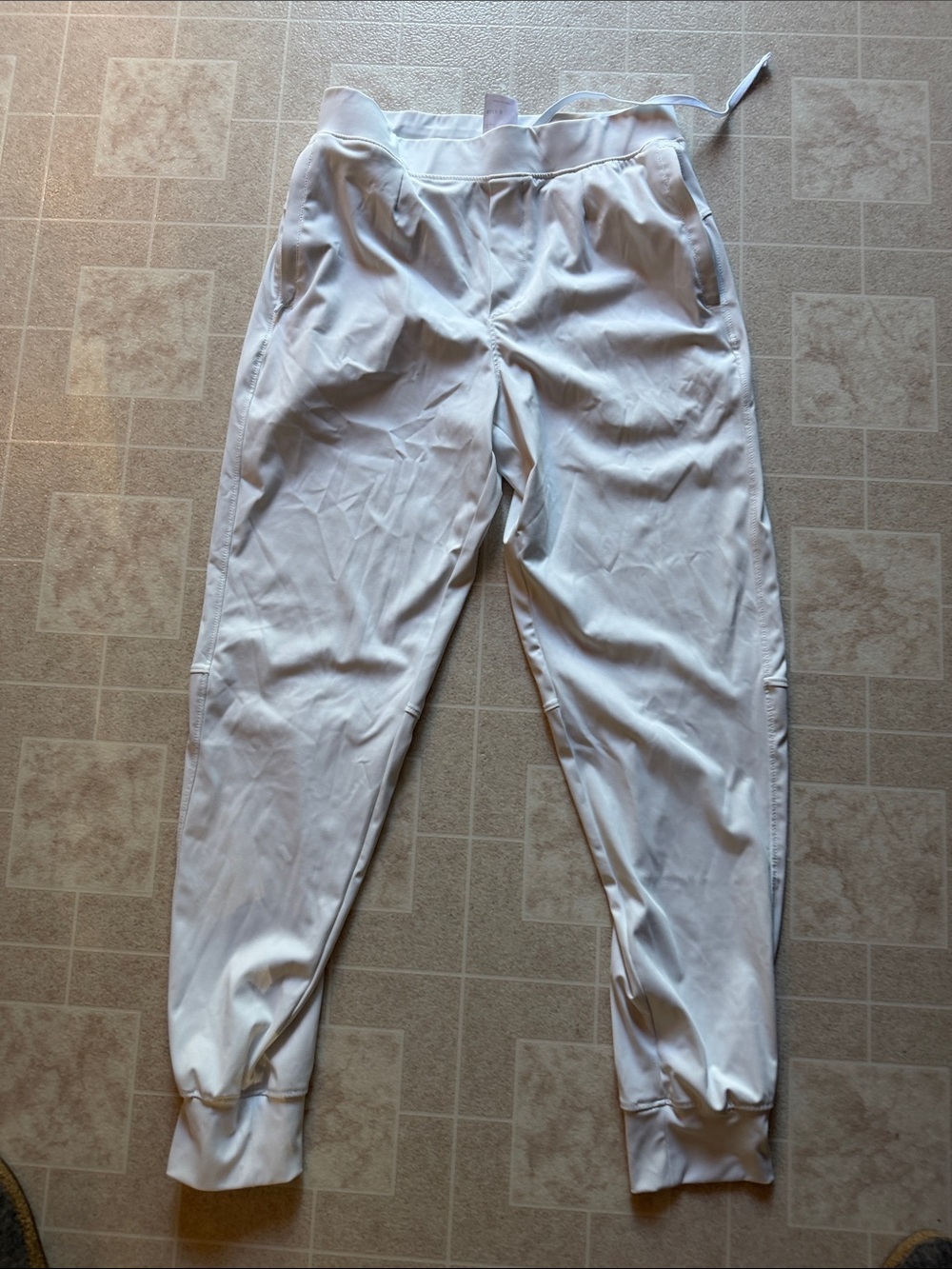 Men's White Athletic Jogger Pants